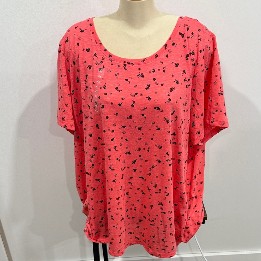 Penningtons Coral Floral Short Sleeve Top.